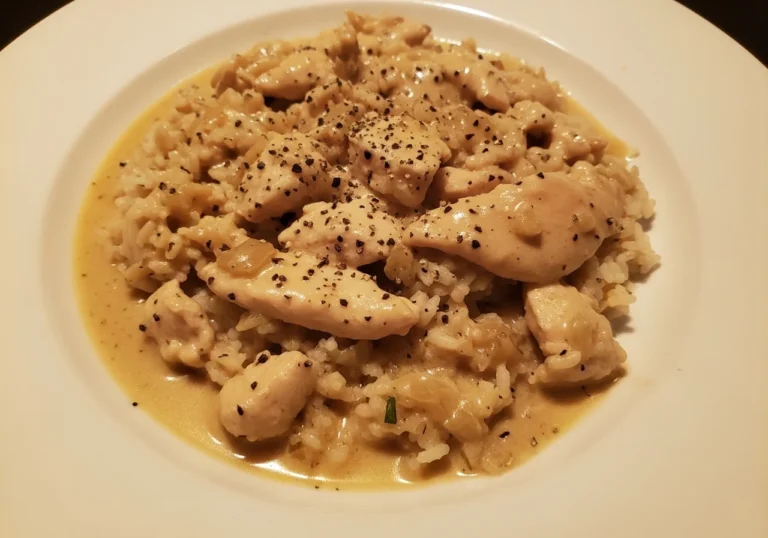 Creamy Chicken Gravy Over Rice Or Noodles A Kid Friendly Favorite
