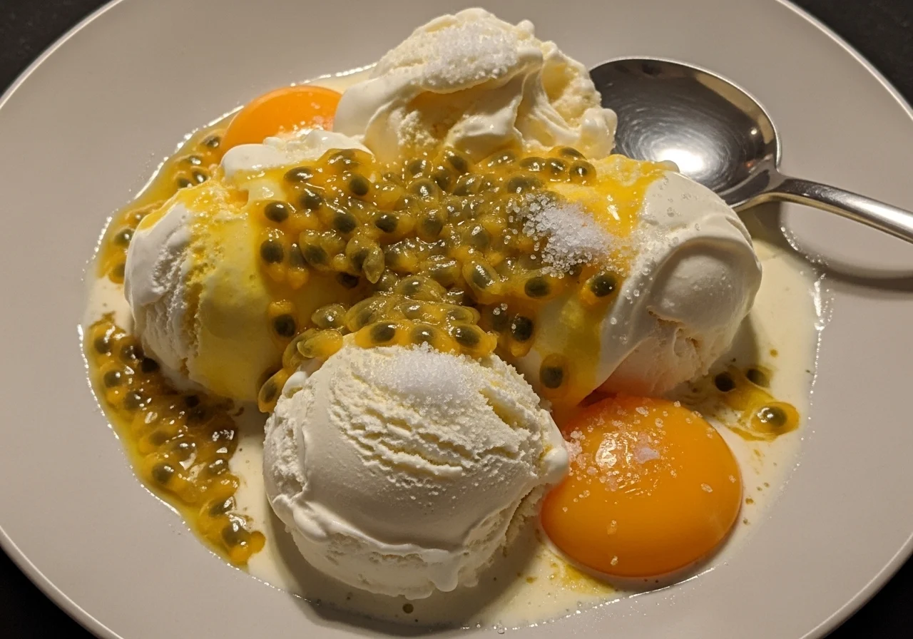 Homemade Passion Fruit Ice Cream