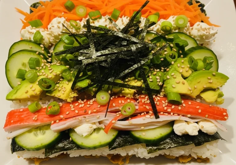 Sushi Cake Or Casserole A Fun Budget Friendly Twist