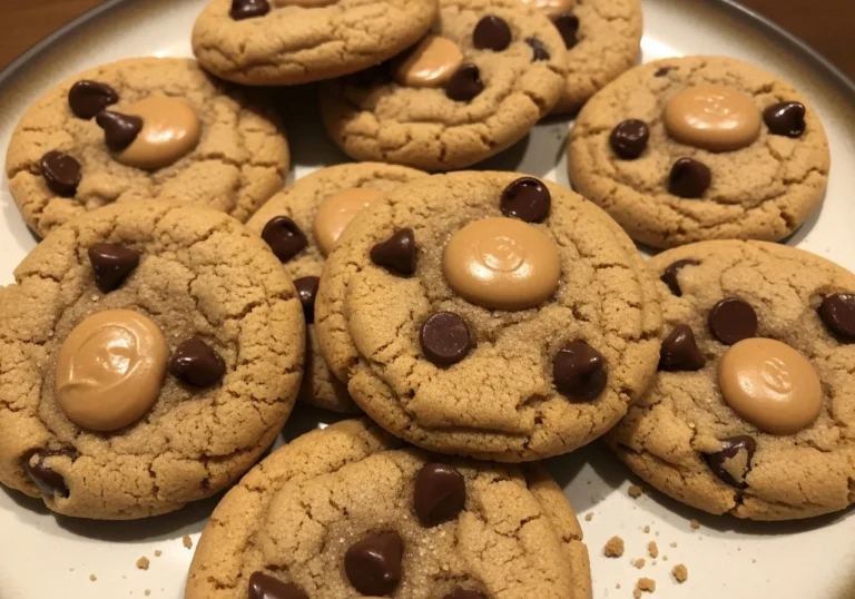 Easy 5 Ingredient Peanut Butter Chocolate Chip Cookies