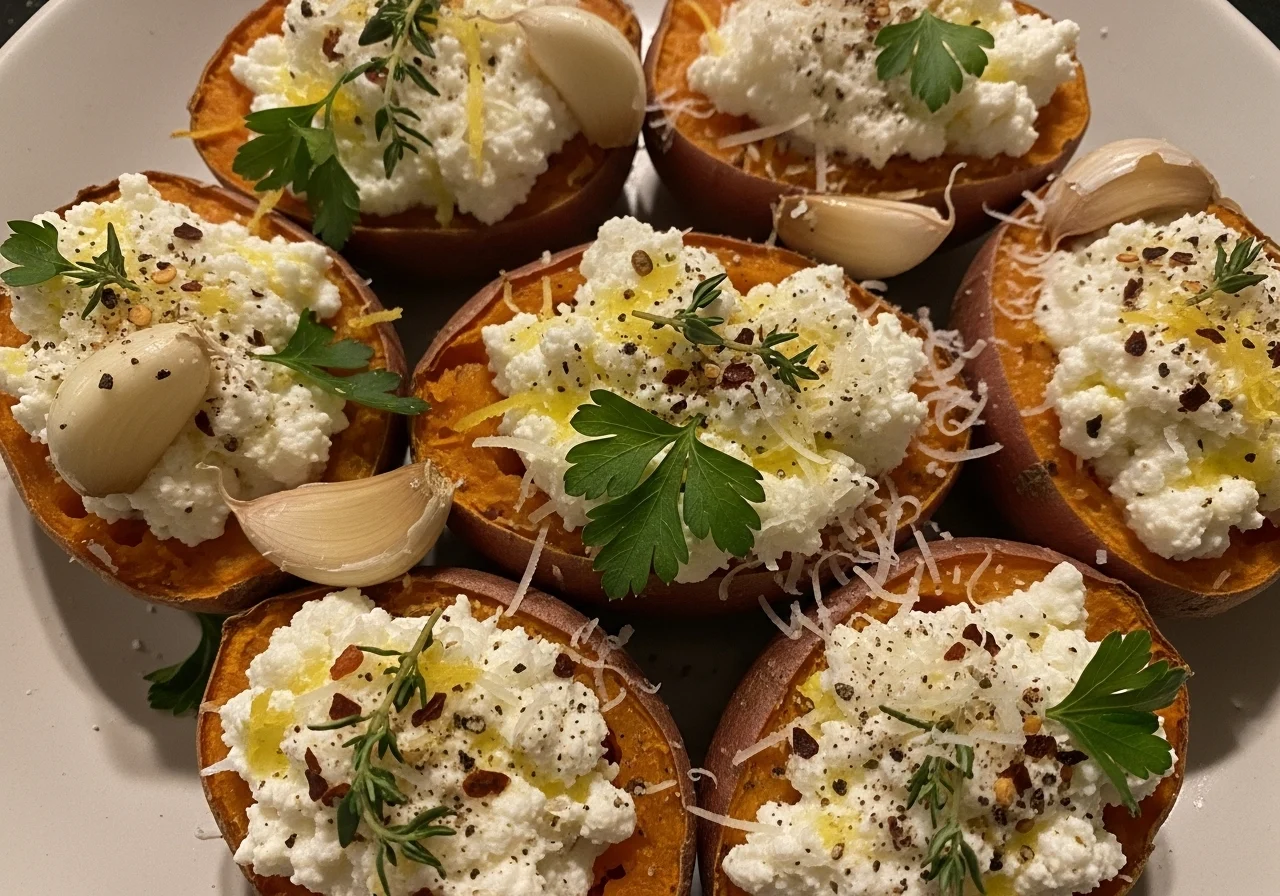 ricotta stuffed sweet potatoes