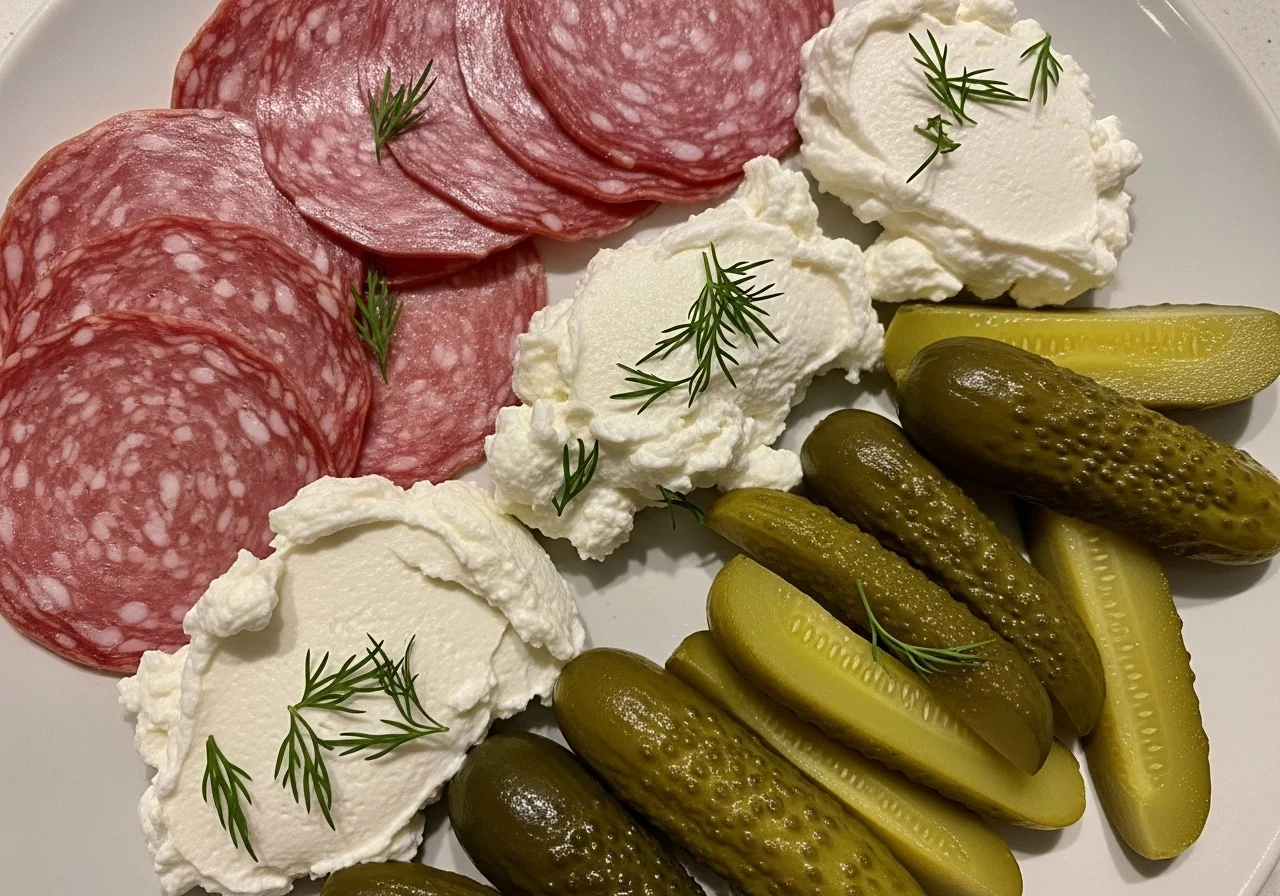 salami cream cheese pickles