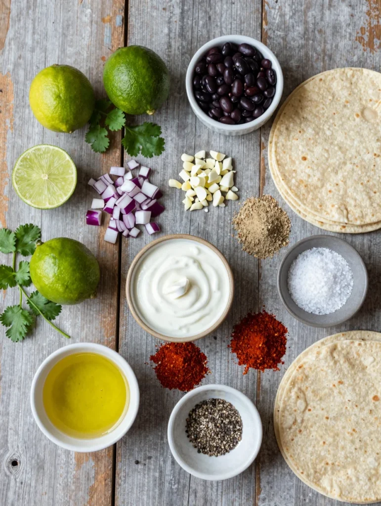 Black Bean Tacos with Lime Crema