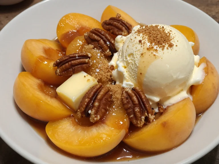 Caramelized Peach Sundae