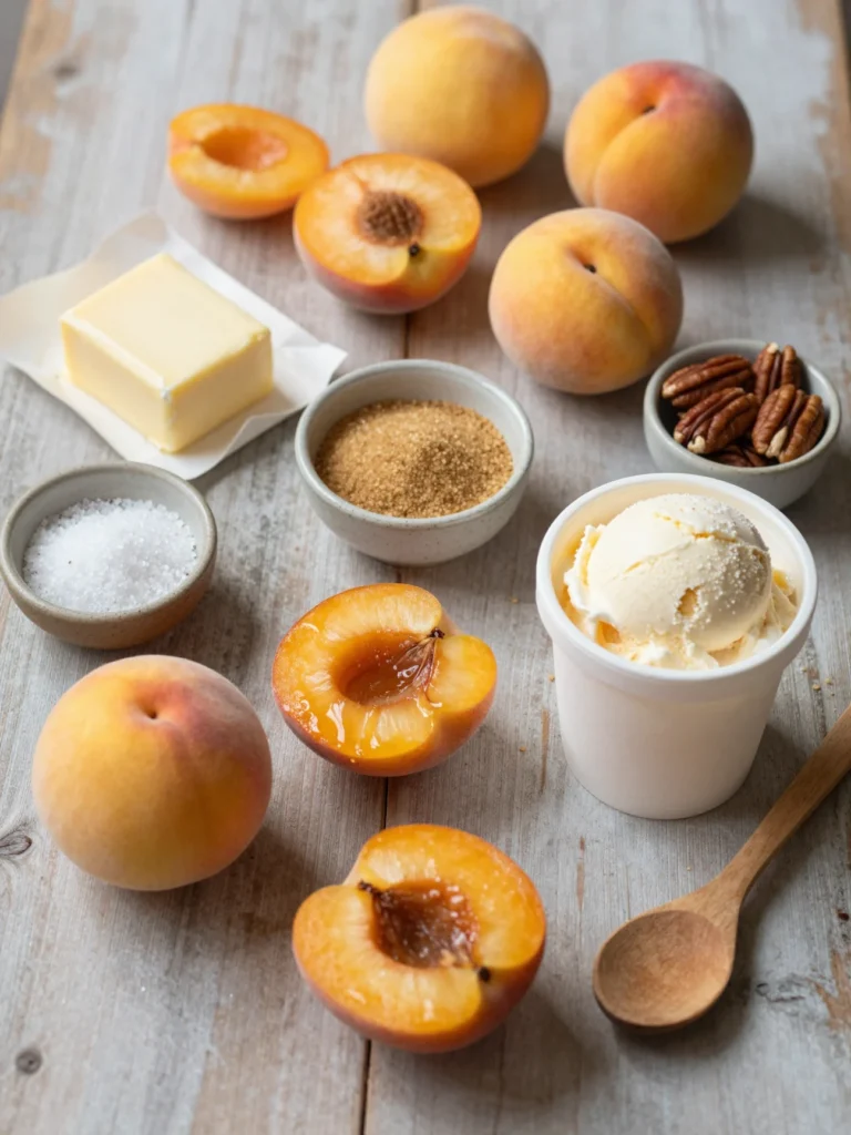 Caramelized Peach Sundae