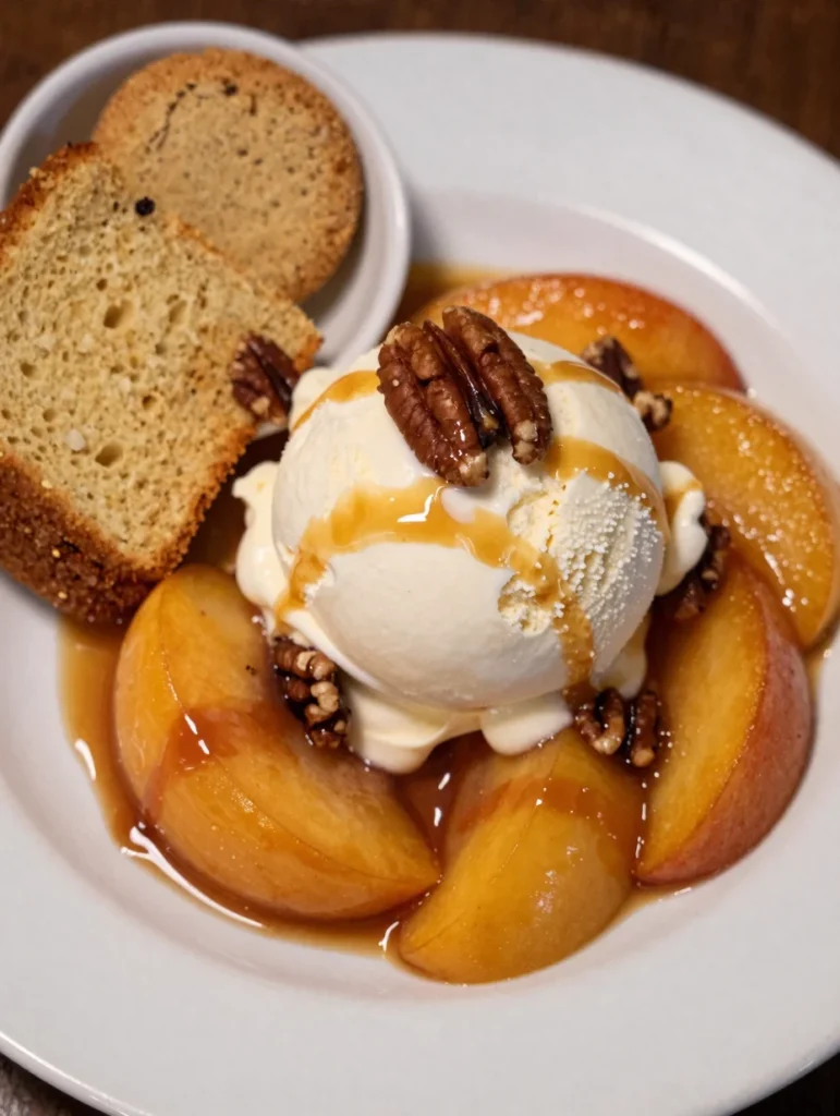 Caramelized Peach Sundae
