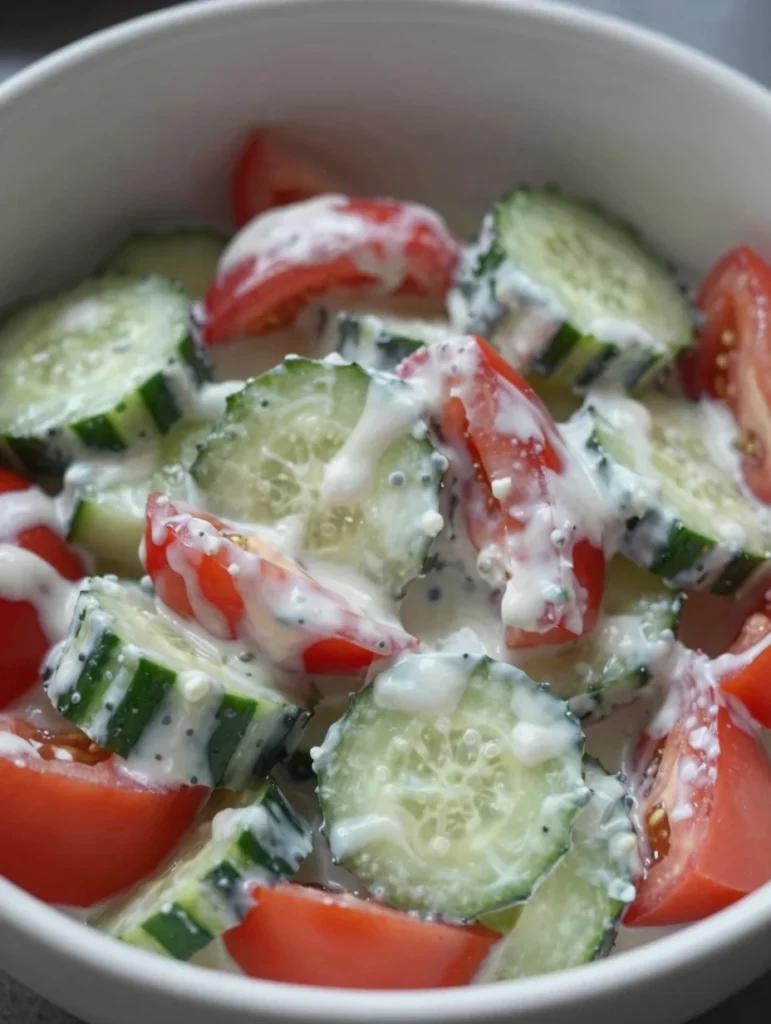 Creamy Cucumber Tomato Salad