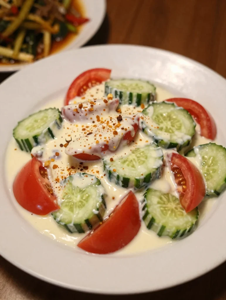 Creamy Cucumber Tomato Salad