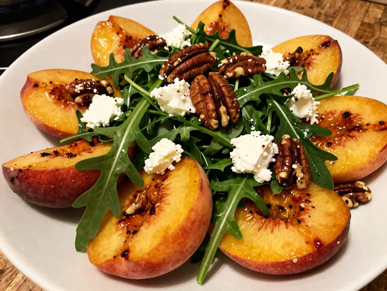 Grilled Peach and Arugula Salad