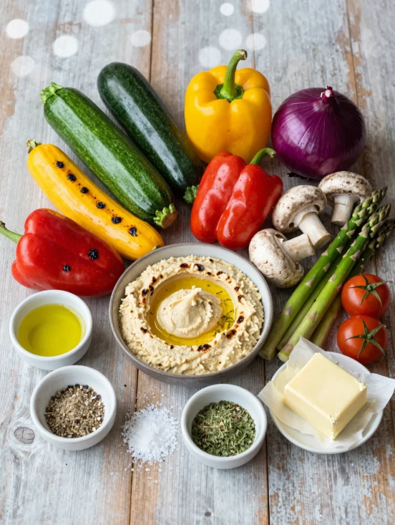 Grilled Veggie Platter with Hummus