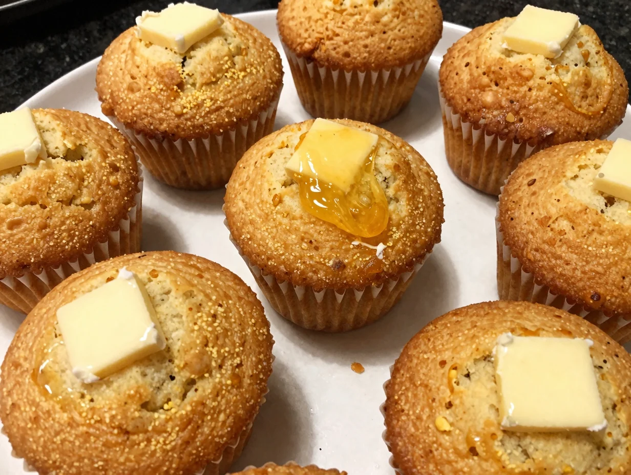 Honey Butter Cornbread Muffins