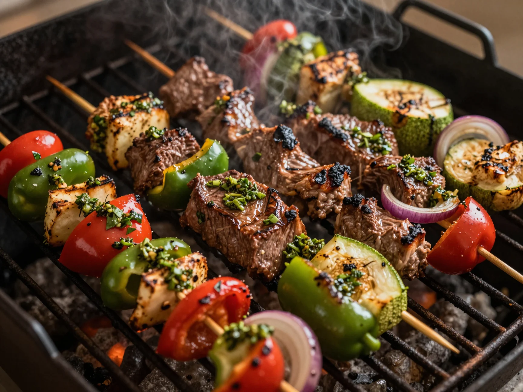 Kabobs on the Grill with Chimichurri