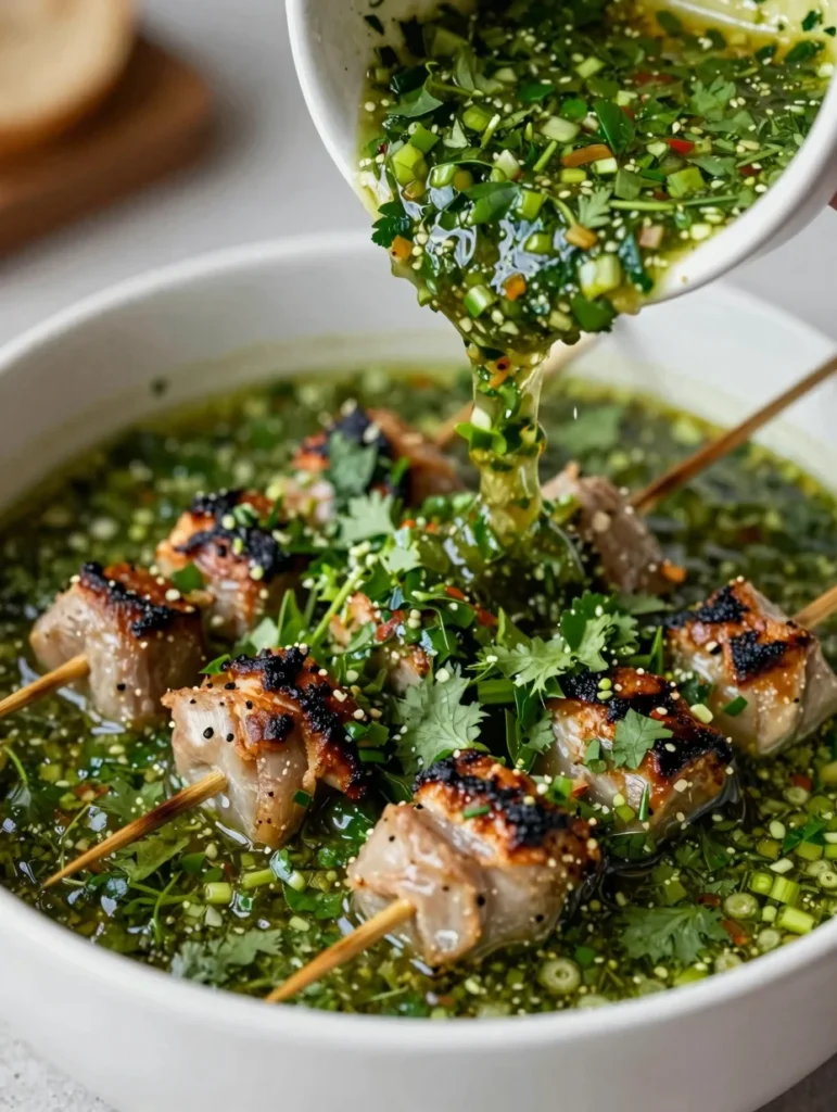 Kabobs on the Grill with Chimichurri
