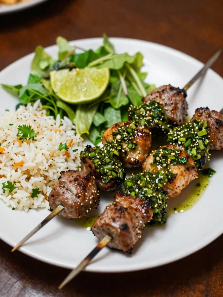 Kabobs on the Grill with Chimichurri