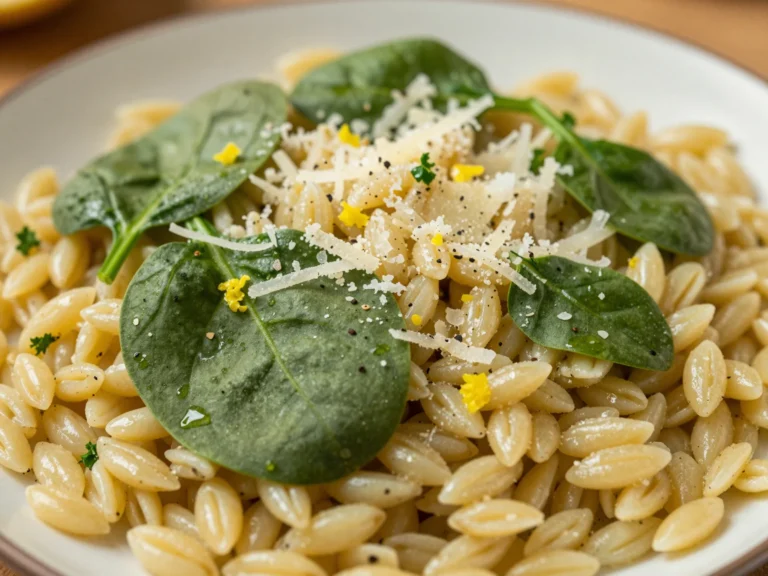 Lemon Orzo with Spinach