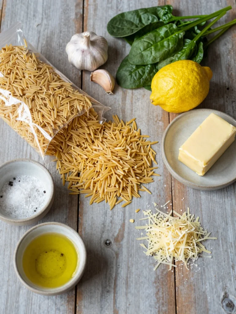 Lemon Orzo with Spinach