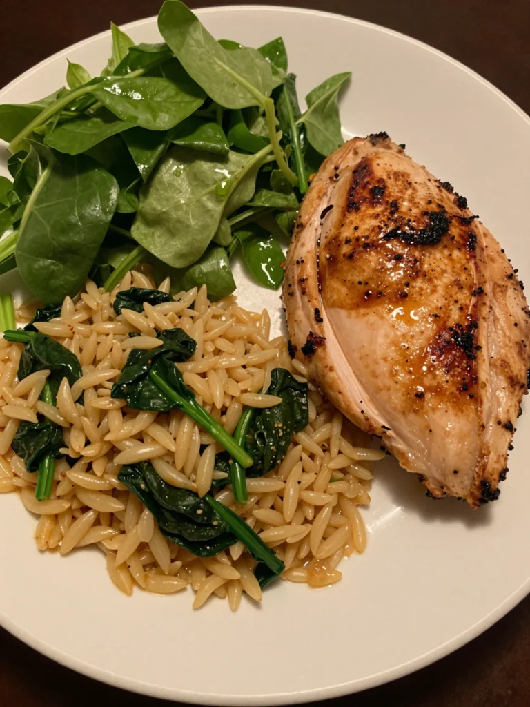Lemon Orzo with Spinach