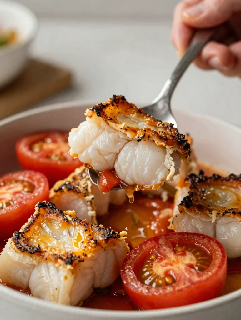 One Pan Baked Cod with Tomatoes