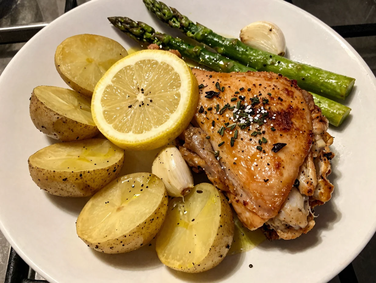 One Pan Lemon Garlic Chicken