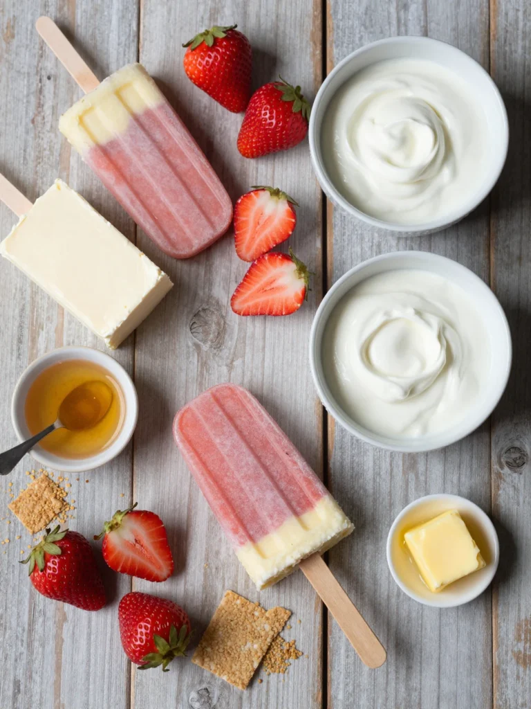 Strawberry Cheesecake Popsicles