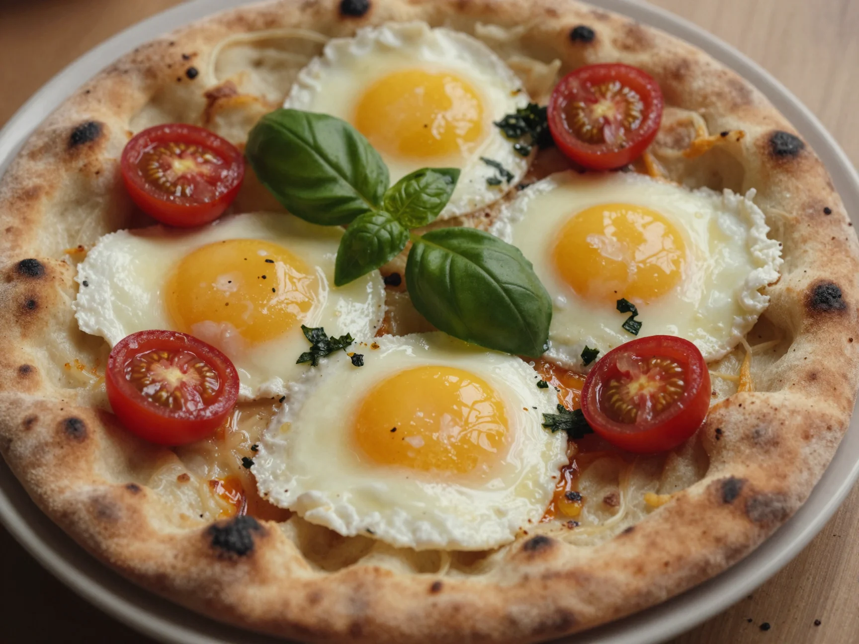 Tomato Basil Breakfast Flatbread