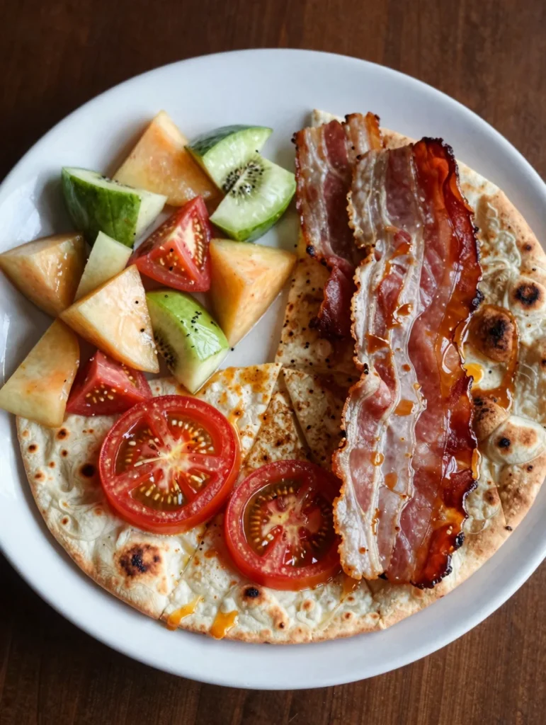Tomato Basil Breakfast Flatbread