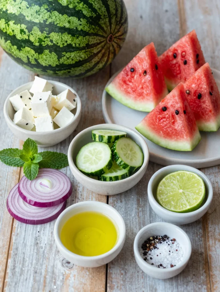 Watermelon Cucumber Salad