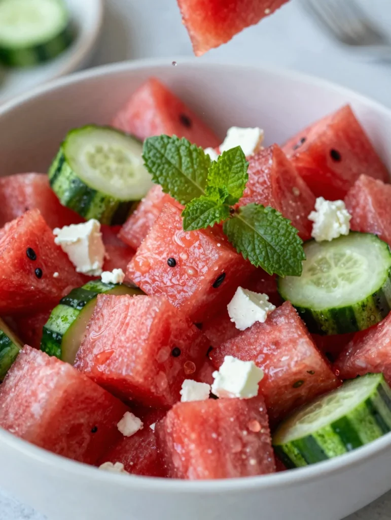 Watermelon Cucumber Salad