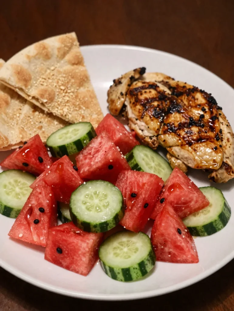 Watermelon Cucumber Salad